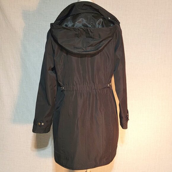BLACK WOMEN'S WINTER RAINCOAT/ALL-PURPOSE COAT W/HOOD WEATHERPROOF BRAND - Picture 2 of 8